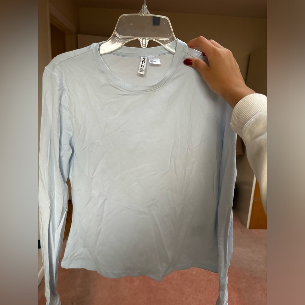 Baby Blue Long Sleeve T Shirt